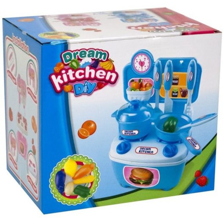 Gyerekkonyha, kék, 20x18x14,5cm