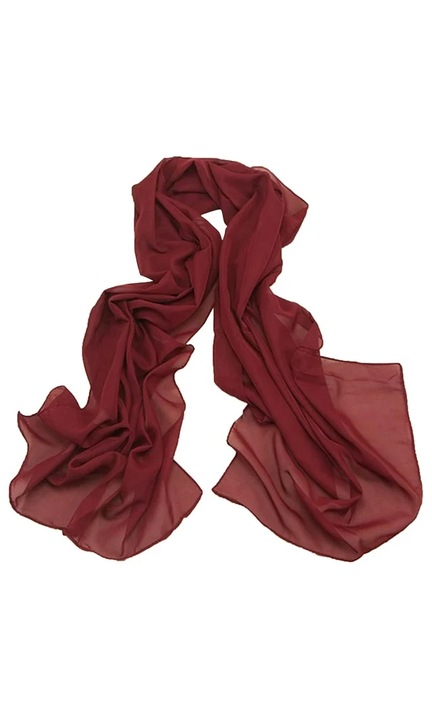 Esarfa voal dama, marime universala, rosu inchis, 190 x 60 cm