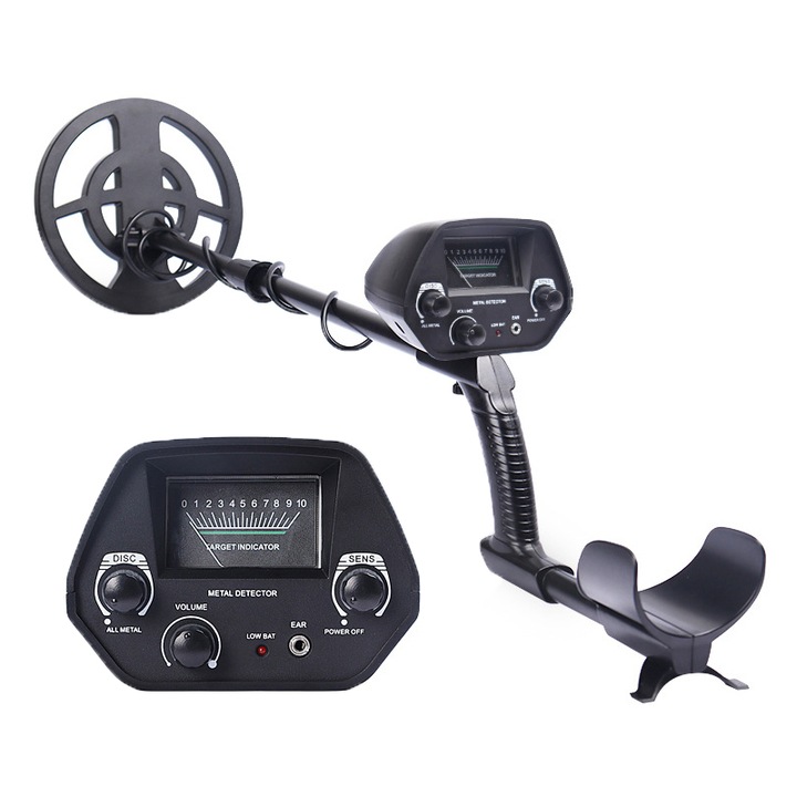 Detector de metale profesional, Metal, Sensibilitate ridicata, Lungime telescopica 30.7-42.5 inch, Negru