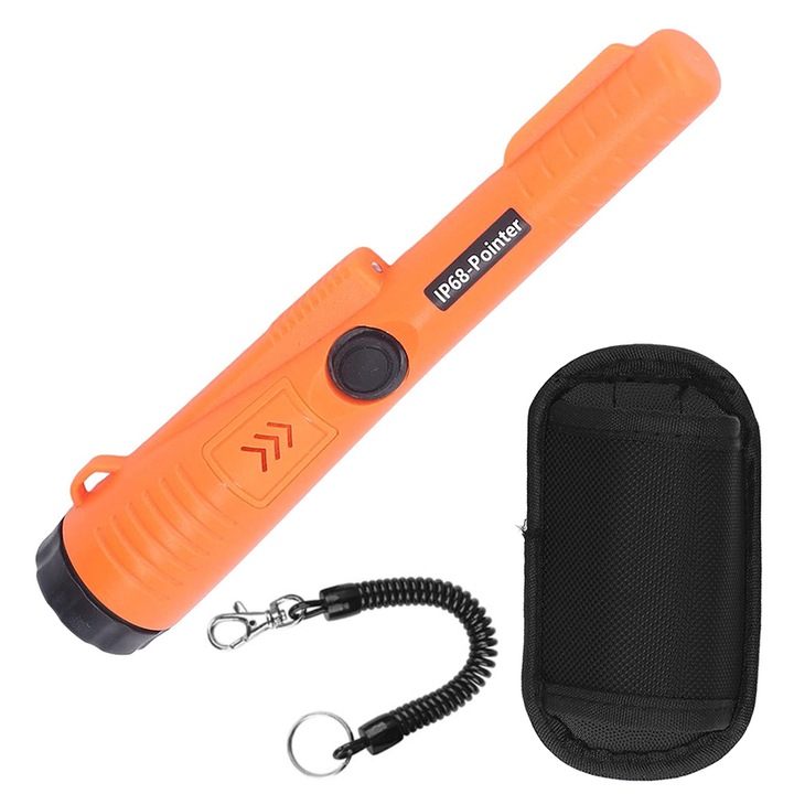 Detector metale, Plastic, Impermeabil, Sensibilitate ridicata, 23×4.15×4.35 cm, Portocaliu