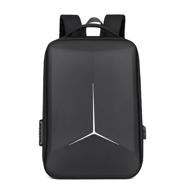 Rucsac Business Multifunctional CAIBAN: Impermeabil, Port USB Integrat, Antifurt, Capacitate 20 – 35 litri, Ergonomic, Unisex, Negru