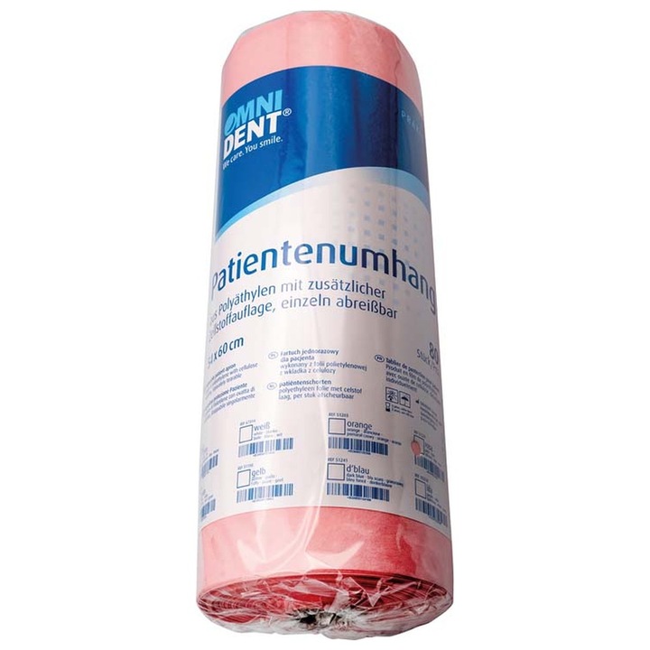 Eldobható rózsaszín ruha betegeknek, 54 x 60 cm, tekercs 80 db