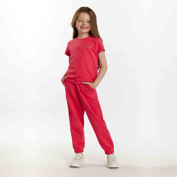 TUP TUP lányok póló, pamut, Korallszín