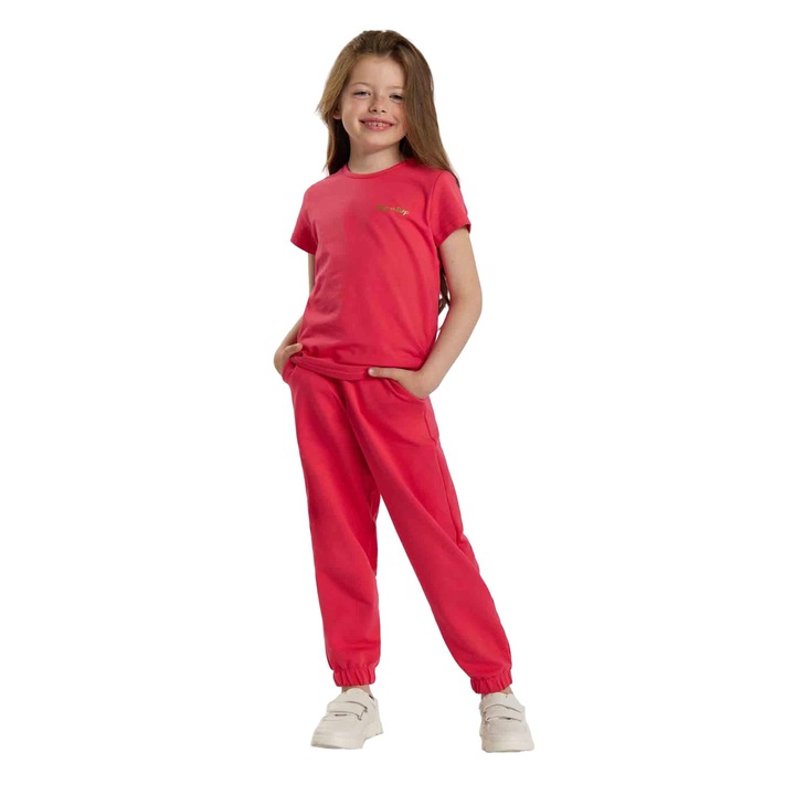 TUP TUP lányok póló, pamut, Korallszín