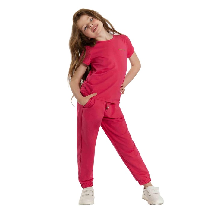 Lány póló TUP TUP, pamut, fukszia, Fukszia