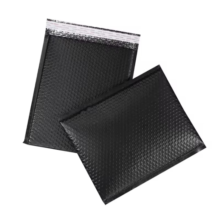 Set 3 Plicuri 130X180 mm din Plastic, Protectie cu Bule, Antisoc, impermeabil, Negru