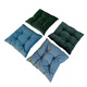 Комплект от 4 декоративни възглавници за кухненски или терасен стол с размери 40х40х3см, цветове зелено/тъмно синьо