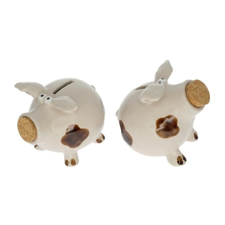 Касичка, Прасенце, 2 вида, 11x9x10 см, Бял