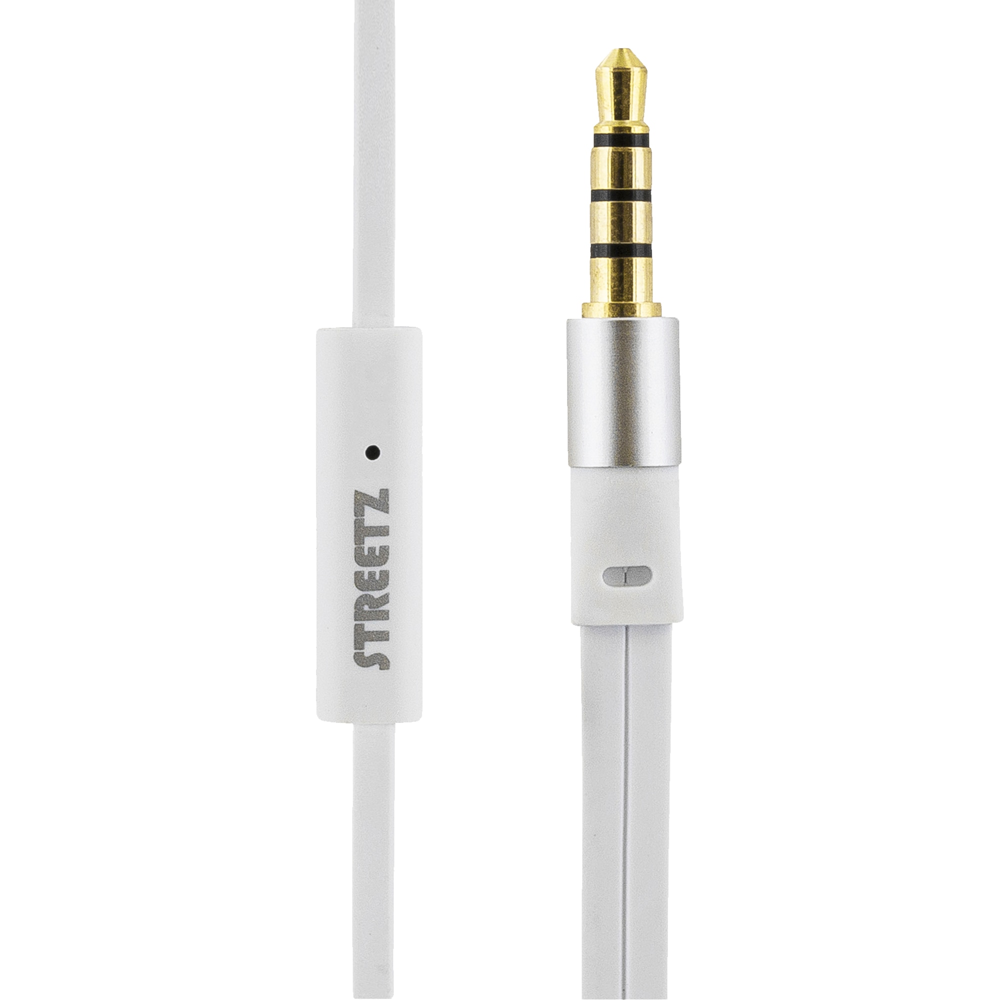 Casti sport in-ear STREETZ E120 cu telecomanda pe fir, mufa 3, 5mm, microfon, alb