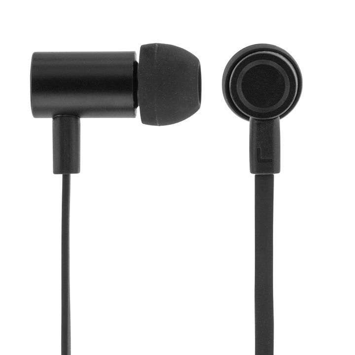Casti in-ear Waterproof STREETZ E200 IP67, cu telecomanda pe fir, mufa 3.5mm, microfon, negru