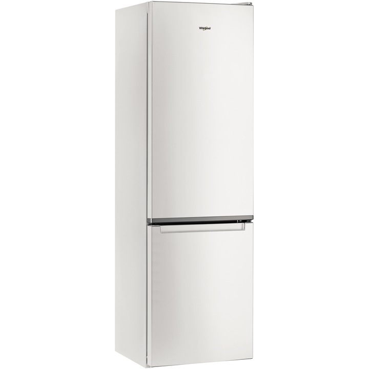 Whirlpool W5 921E W kombinált hűtő, Less Frost, 6th sense technológia, Stop Frost, Elektronikus vezérlés, E energiaosztály, 372 l, M 201,3 cm, Fehér
