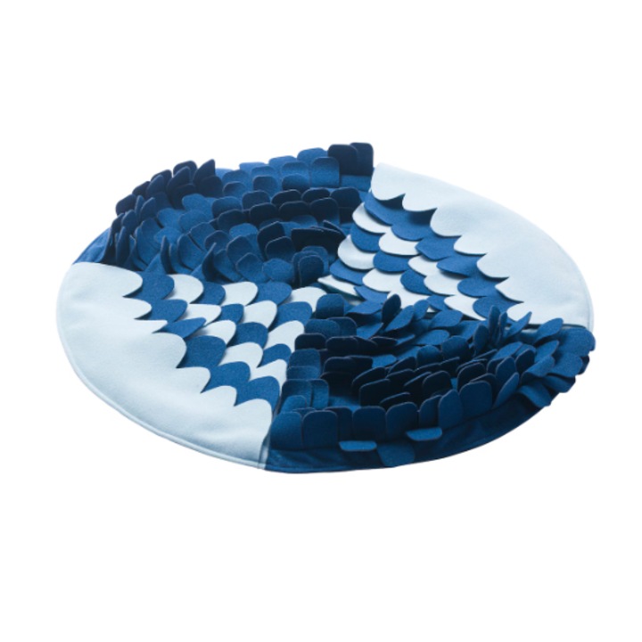 Постелка за кучета, обонятелна, синя, диаметър 41 см