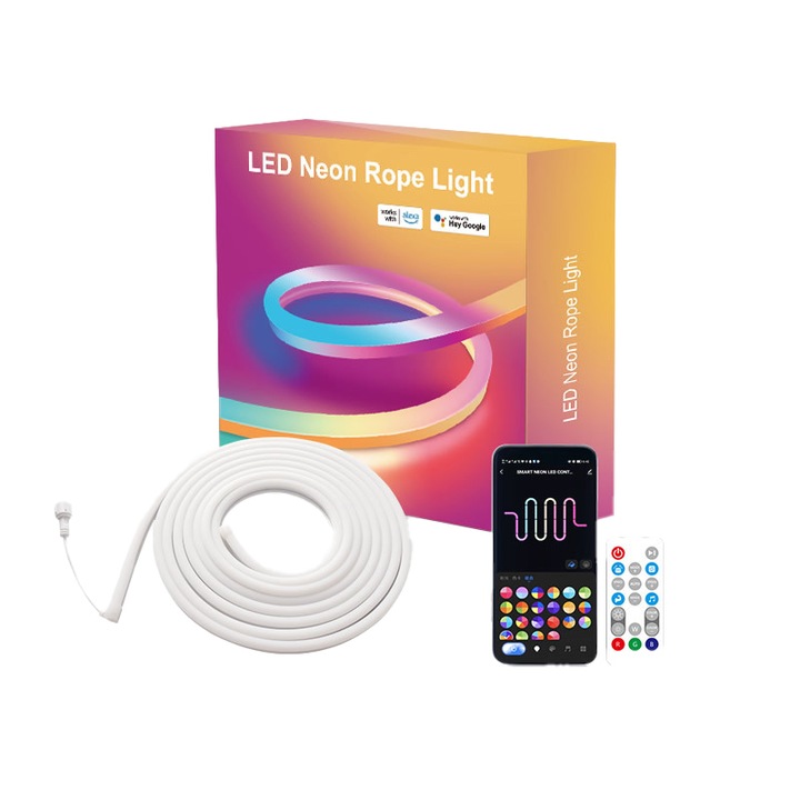 Banda luminoasa cu LED, Bluetooth, 3m, Multicolor