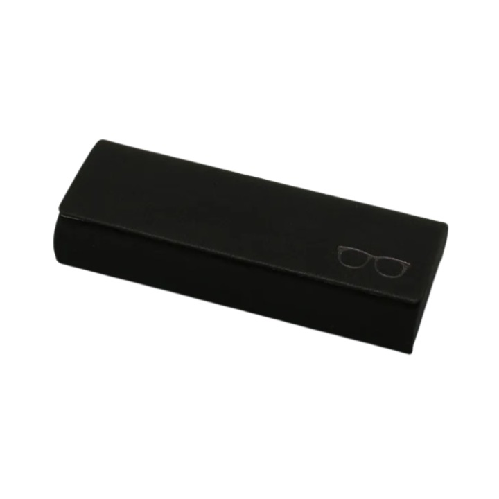 Toc pentru ochelari, CRT, Premium Case, Rigid, Metal, Piele ecologica,15.6 x 6 x 3 cm, Negru