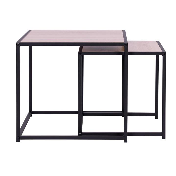 Комплект от 2 холни маси ModernHome, лофт дизайн, 50x45x50см/40x40x40,5см
