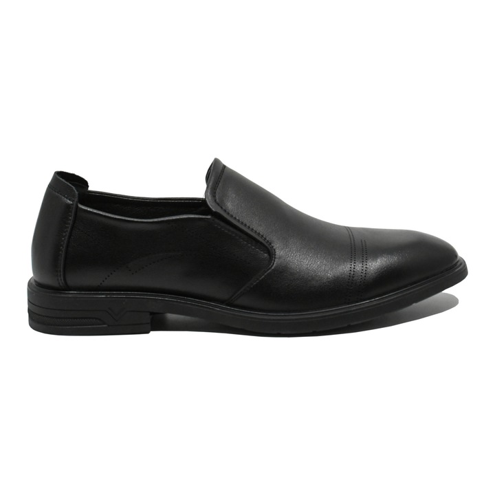 Pantofi barbati Mels fara siret, negri, din piele naturala FNX16235, 41 EU