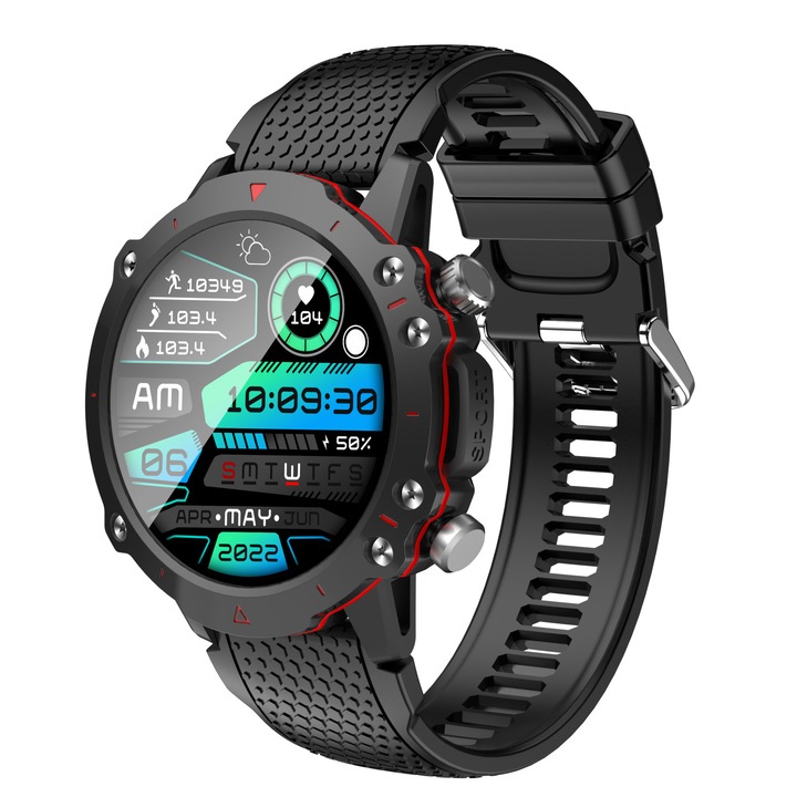 Часовник SmartWatch Skeleton Lux idealSTORE, 1,52 инча IPS дисплей, Android/IOS, Bluetooth, съобщения, социални мрежи, контрол на музиката-камера за фитнес, съня, кръвен кислород, кръвно налягане, време, стъпки, IP67, 100+ спортни режима