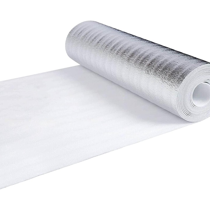 Tapet autoadeziv, gros, usor de instalat, rezistent la apa si perfect pentru orice camera, acopera 1,75m², 35 x 500 cm - WALLPOSH alb