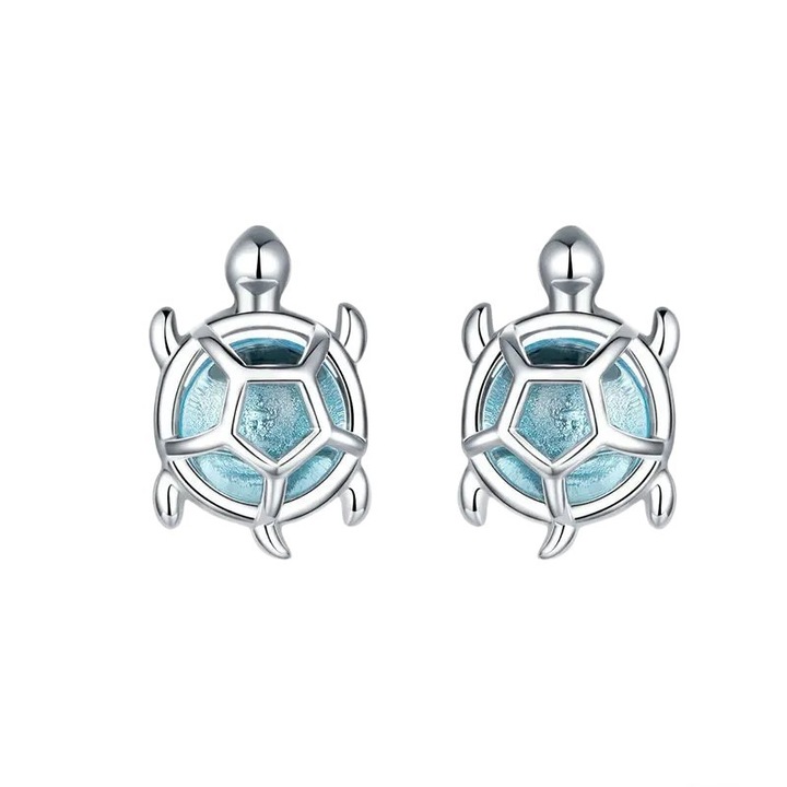Cercei din Argint 925 Blue Turtles