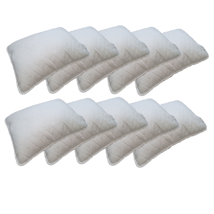 10 db 4BRANDS Hipoallergén párna szett, 50x70 cm, 95°C-on mosható, Közepes keménység, Mikroszálas steppelés