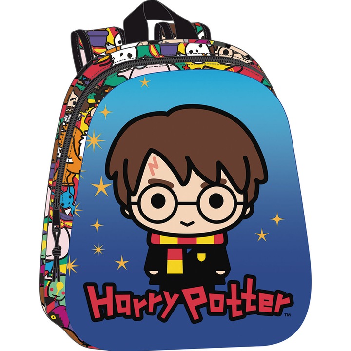 Rucsac de scoala, Harry Potter, Multicolor, 27 x 33 x 10 cm