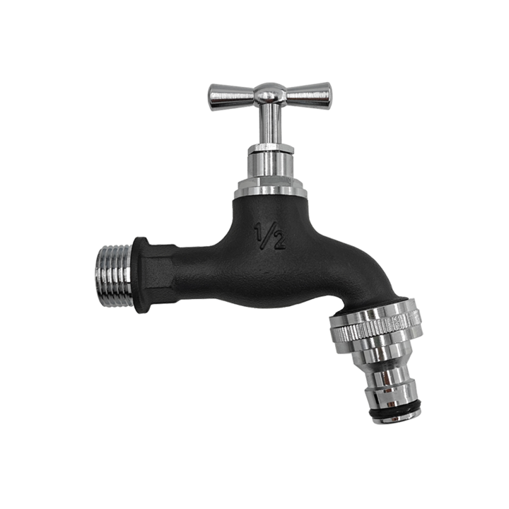 Hydrostab sárgaréz csap, 1/2", króm, fekete