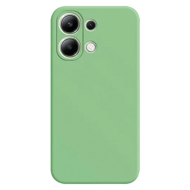 Husa BestCase® Premium Silicon, Compatibila Cu Xiaomi Redmi Note 13 Pro 4G, 1.2MM Slim, Microfibra in interior, antisoc, Rezistent la socuri, Protectie Camera, Margini ridicate pentru protectia ecranului, Verde avocado