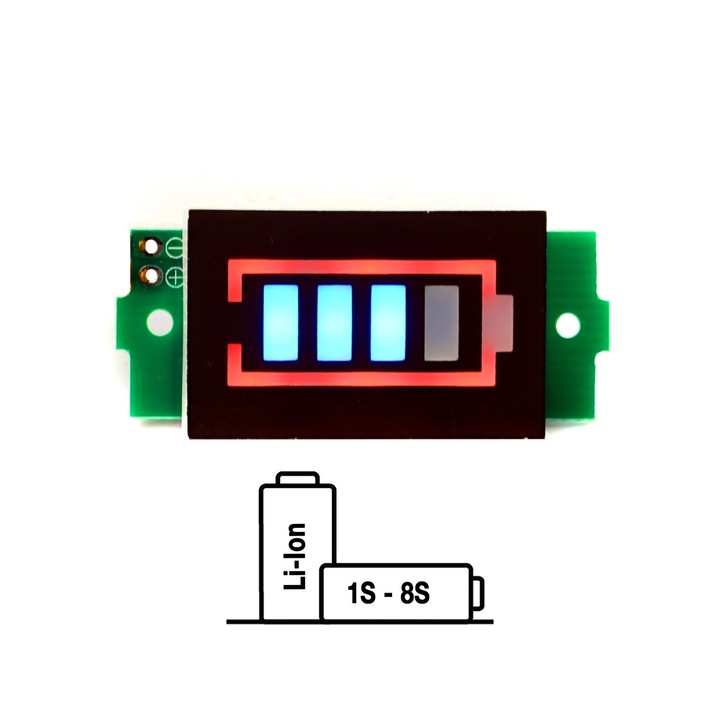 Индикатор за заряд на батерия, Elektroweb, 1S-8S