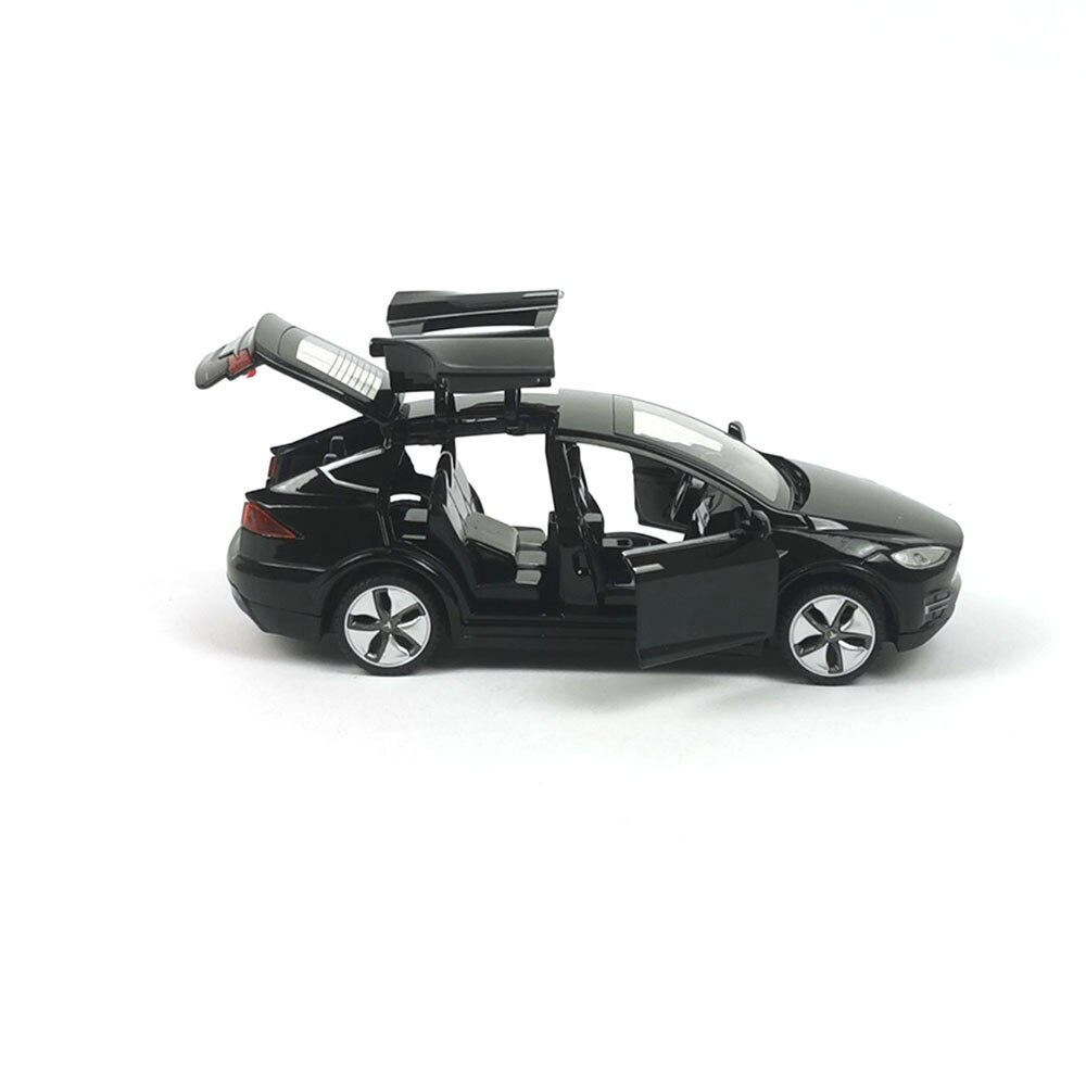 Метална кола Tesla, Model X, С отварящи се врати, 1:32, Черна - eMAG.bg