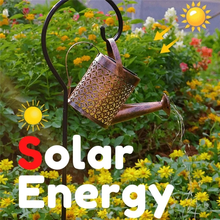 Lampa solara, STELS, Impermeabil, Metal, Negru