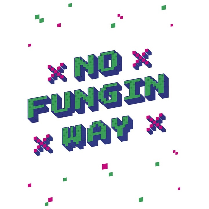 Sticker Personalizata NFT No Funging Way, Crypto, Monede Digitale, cu Margini Albe, PVC Vinyl 70 cm