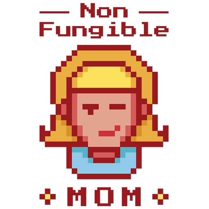 Sticker Personalizata NFT Non Fungible MOM, Crypto, Monede Digitale, cu Margini Albe, PVC Vinyl 15 cm