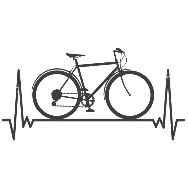 Sticker Personalizata Bicicleta, Puls, Ride or Die, cu Margini Albe, PVC Vinyl 10 cm