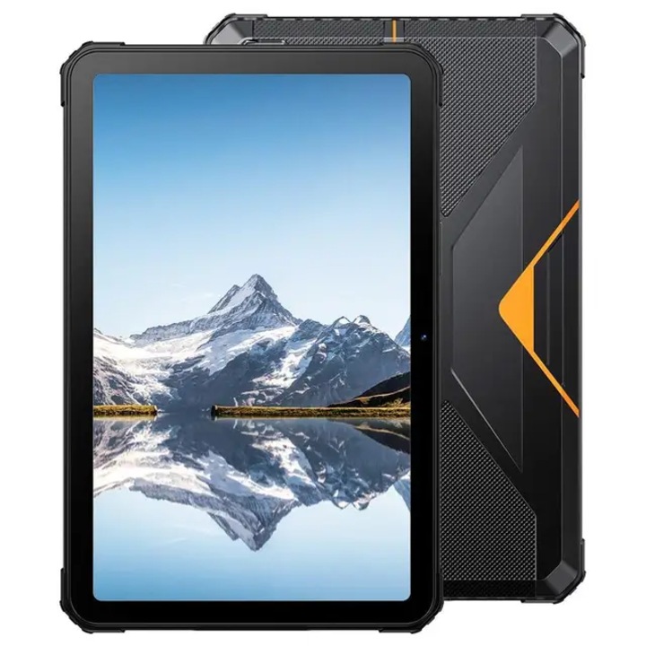 Tableta Fossibot DT1 Orange, 4G, FHD 10.4'' 2K, 16GB RAM (8GB + 8GB extensibili), 256GB ROM, 48MP+16MP, Android 13, MediaTek MT8788 Octa-core, 11000mAh, incarcare 18W, Face ID, Quad Box, Dual SIM