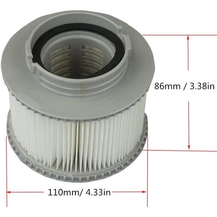 Комплект от 4 резервни филтъра MSPA за всички модели басейни Whirlpool, enkourakoko®, сив