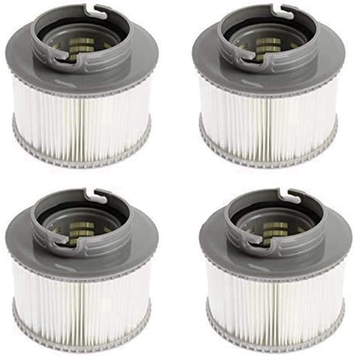 Комплект от 4 резервни филтъра MSPA за всички модели басейни Whirlpool, enkourakoko®, сив