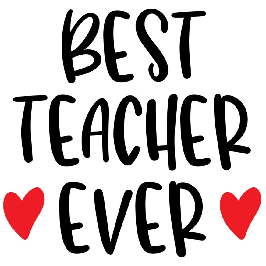 Sticker Cu Text In Engleza Best Teacher Ever, Cel mai Bun Profesor