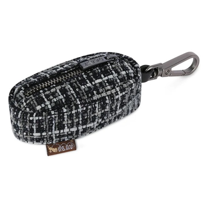 Dispenser pungi igienice pentru caini P.L.A.Y. Tweed Black/Gray, negru cu gri
