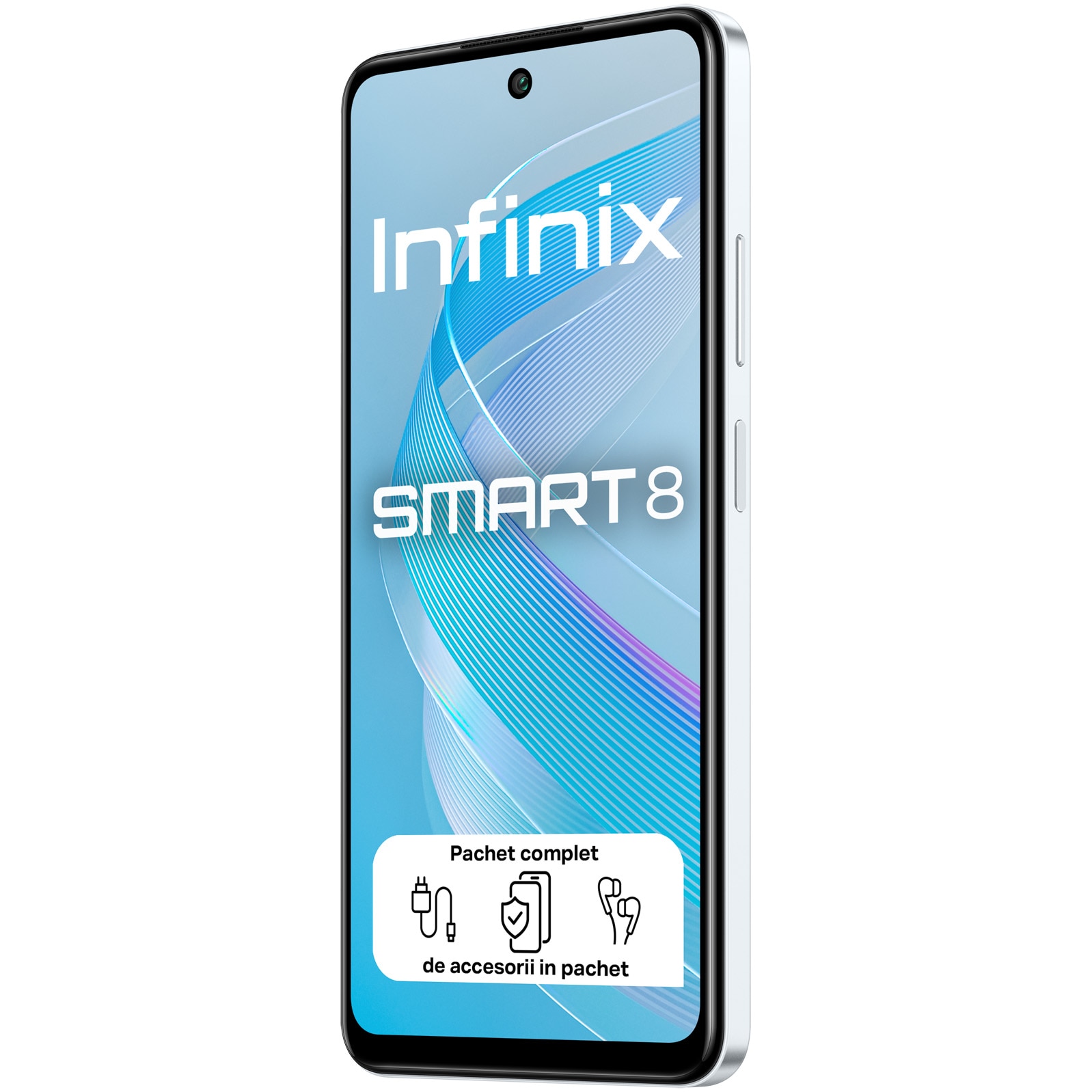 Telefon mobil Infinix SMART 8, 3GB RAM, 64GB, 4G, Galaxy White