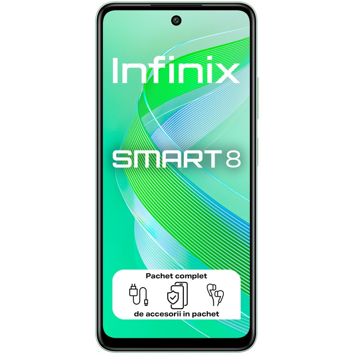 Смартфон Infinix SMART 8, 3GB RAM, 64GB, 4G, Crystal Green