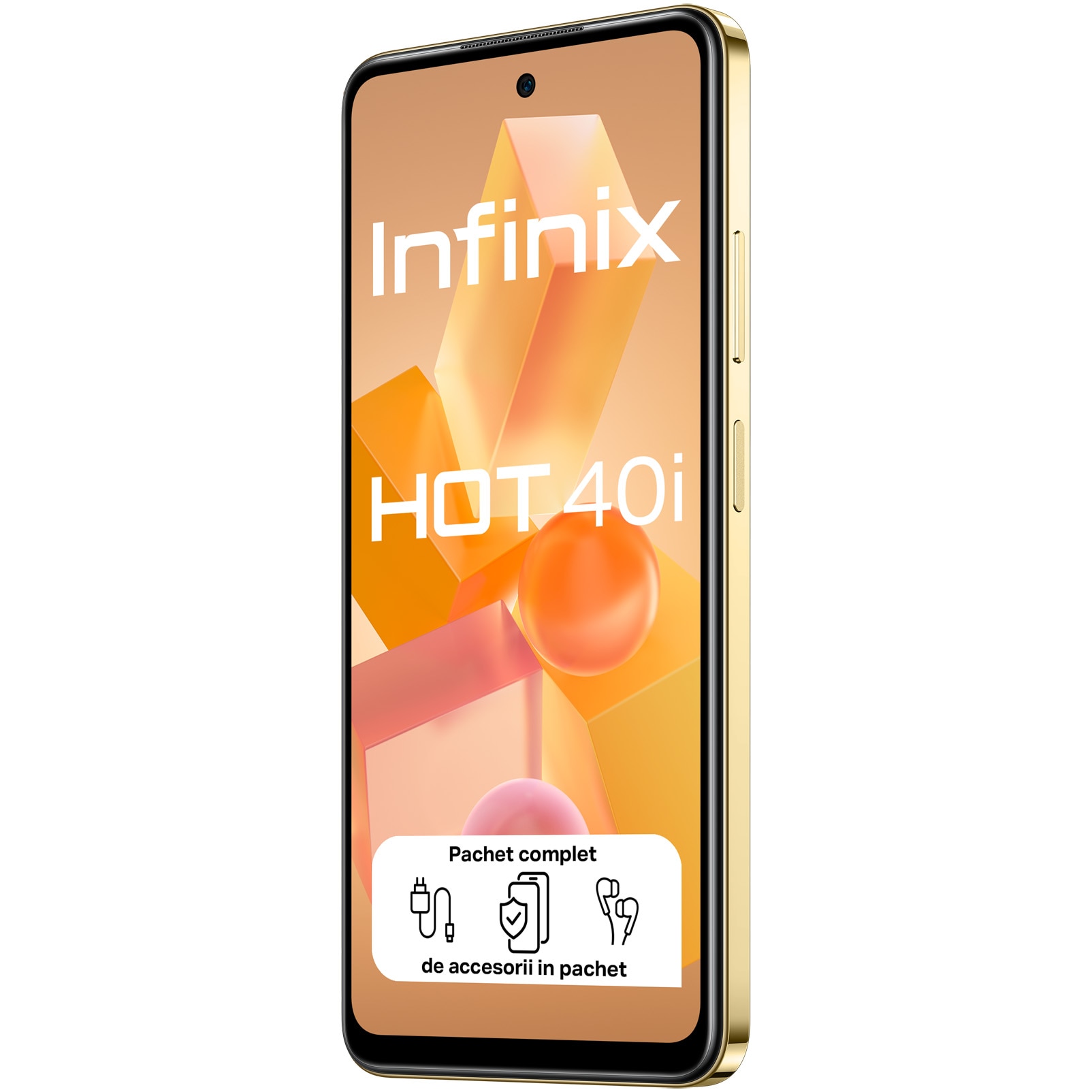 Telefon mobil Infinix HOT 40i, 8GB RAM, 256GB, 4G, Horizon Gold