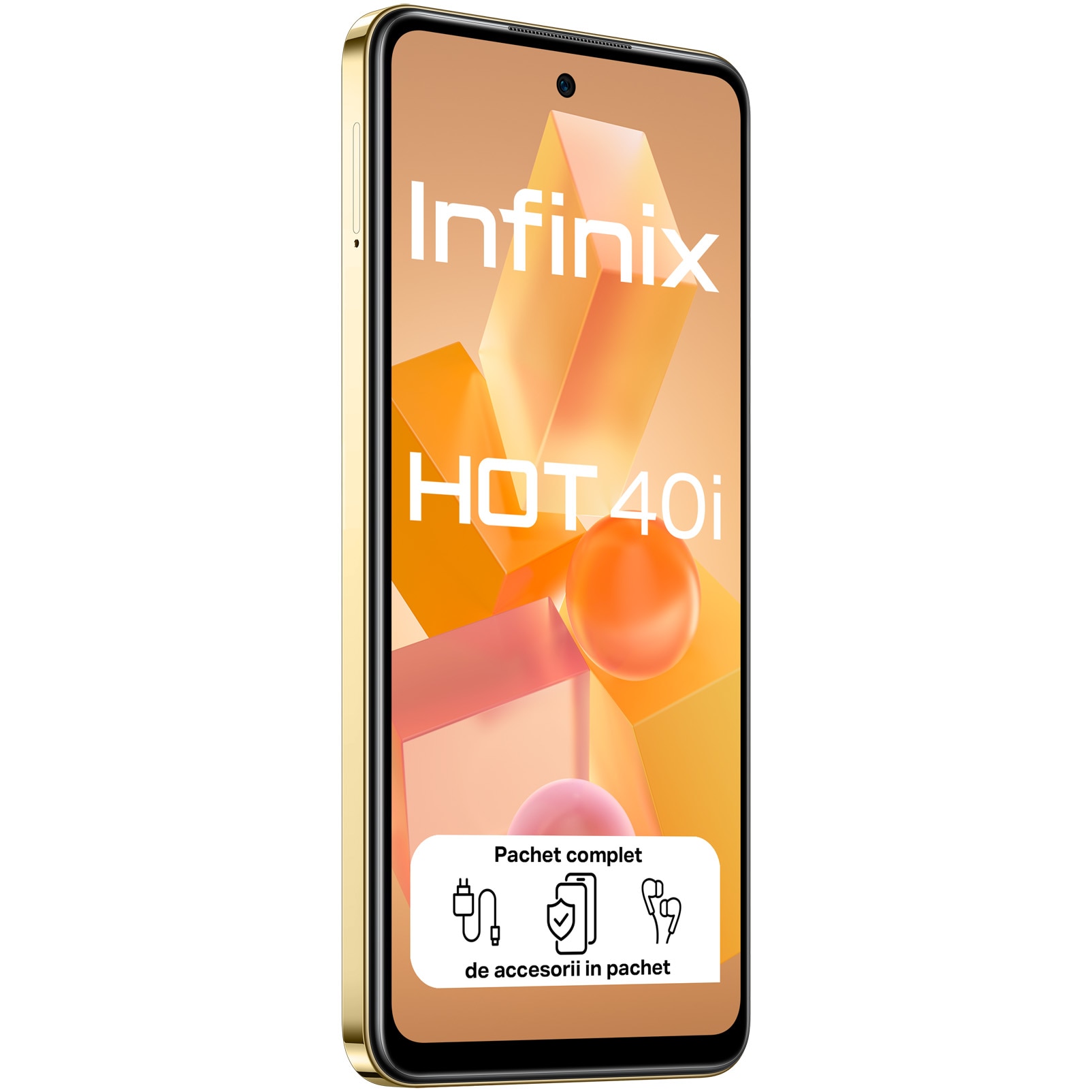Telefon mobil Infinix HOT 40i, 8GB RAM, 256GB, 4G, Horizon Gold