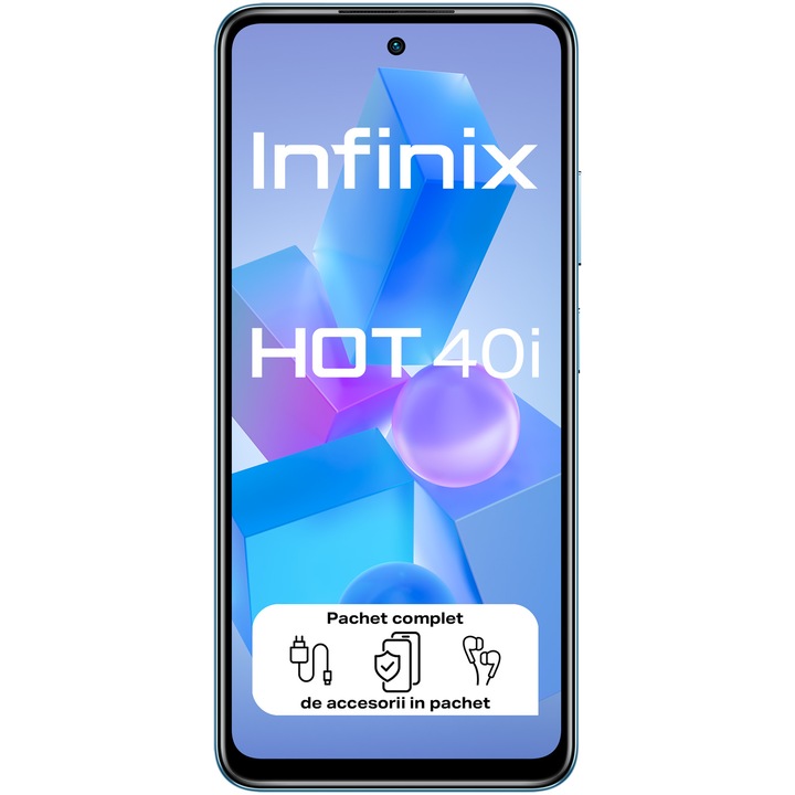 Infinix HOT 40i Mobiltelefon, 4GB RAM, 128 GB, 4G, Kék