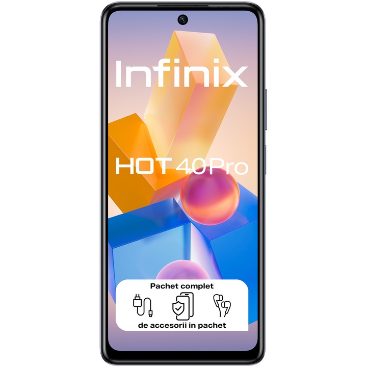 Telefon mobil Infinix HOT 40 Pro, 8GB RAM, 256GB, 4G, Starlit Black