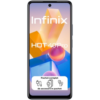 Telefon mobil Infinix HOT 40 Pro, 8GB RAM, 256GB, 4G, Starlit Black Telefon mobil Infinix HOT 40 Pro, 8GB RAM, 256GB, 4G, Starlit Black