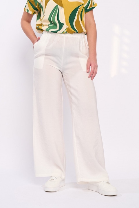 Kenvelo - Ежедневен дамски панталон с джобове, Kenvelo, Бял, XL INTL