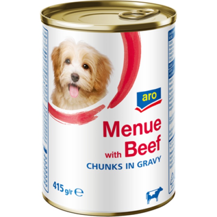 Hrana Umeda pentru Caini cu Vita, 12 x 415 g, Aro