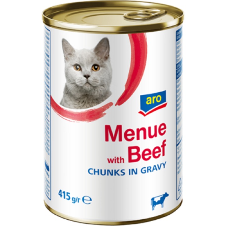 Hrana Umeda pentru Pisici cu Vita, 12 x 415 g, Aro
