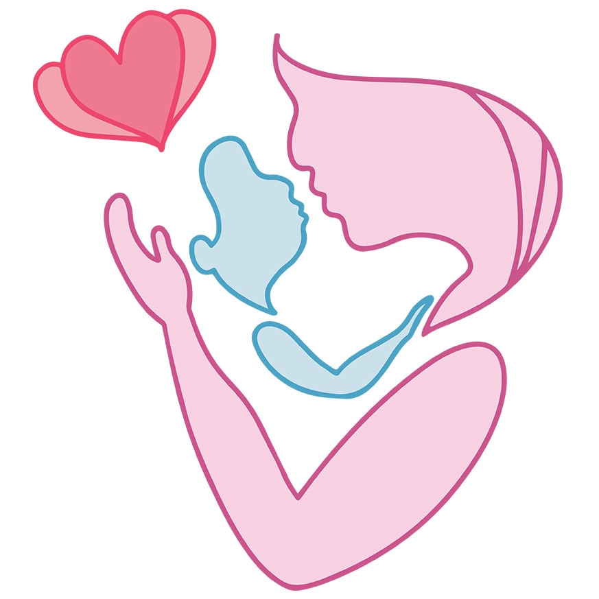 Стикер с майка, целуваща бебе, най-добрата майка, бъдеща майка ...