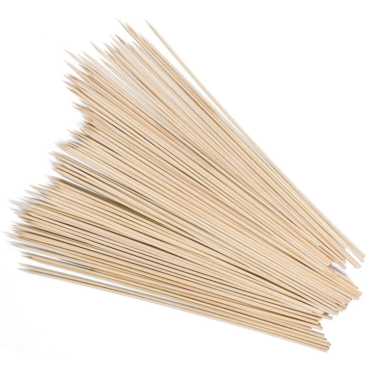 Комплект 100 бамбукови клечки за шишчета за барбекю Shopiens®, 30 см